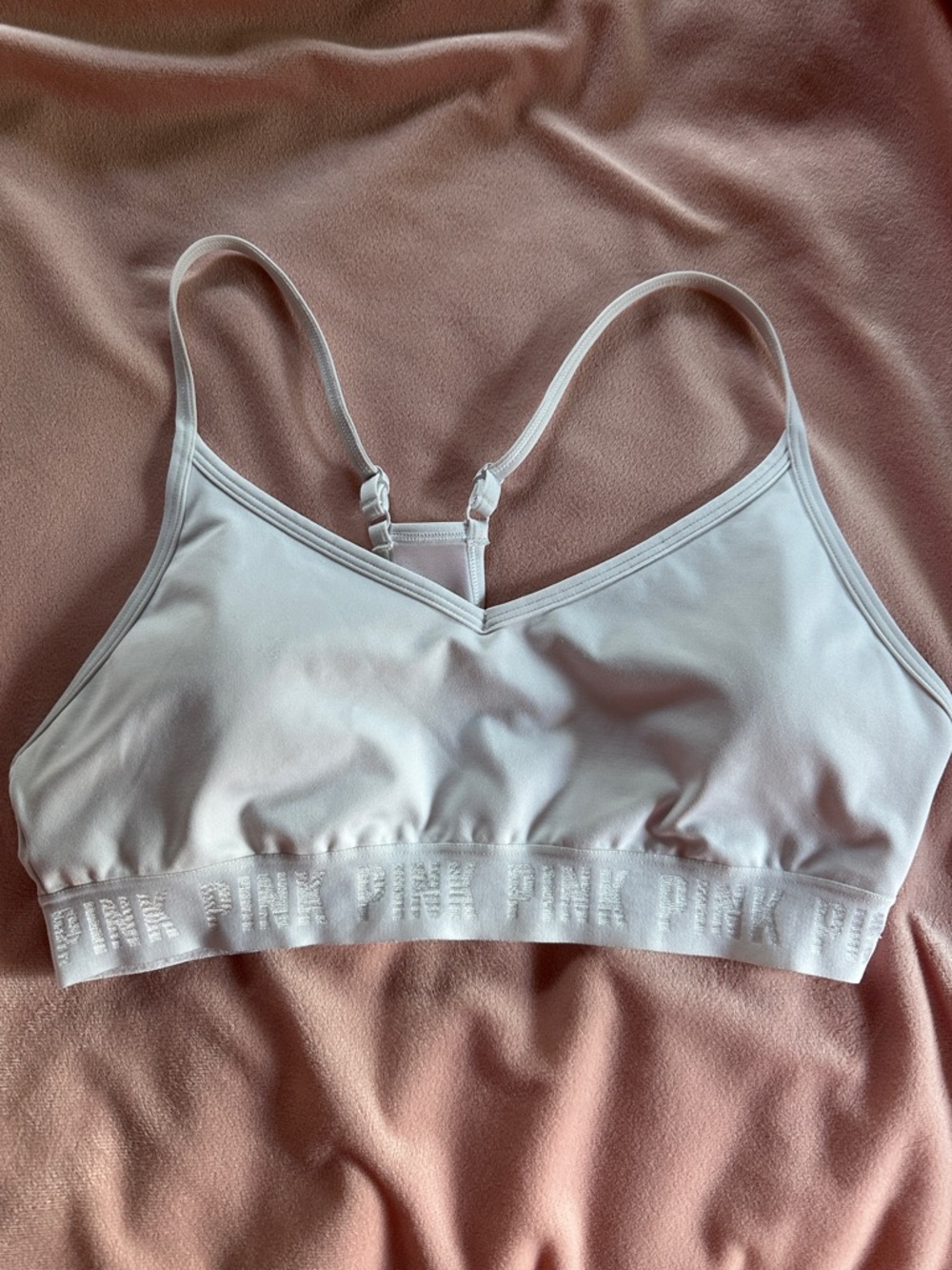 PINK Victoria's Secret White Bralette with Adjustable Straps